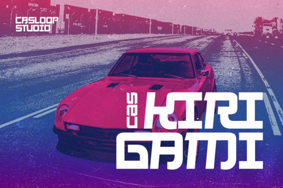 Cas Kirigami: A Display Font with Cyberpunk Japanese Flair