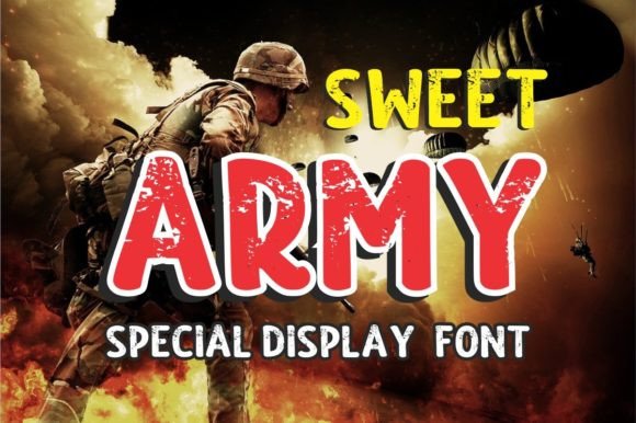 Sweet Army Display Font for Bold Crafts and Labels