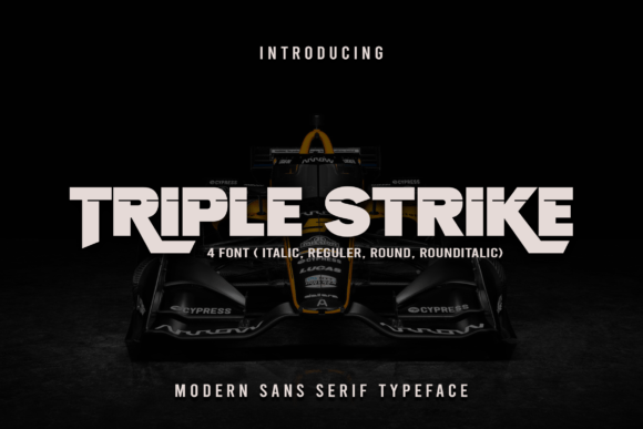 Triple Strike: A Modern Display Font for Craft Creations